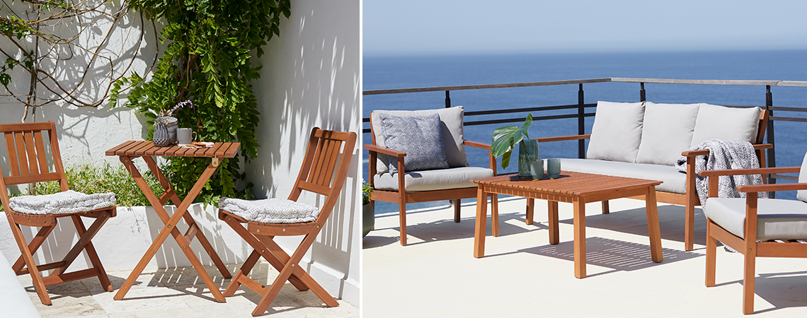 Leseni vrtni stoli in mize za vašo teraso ali balkon