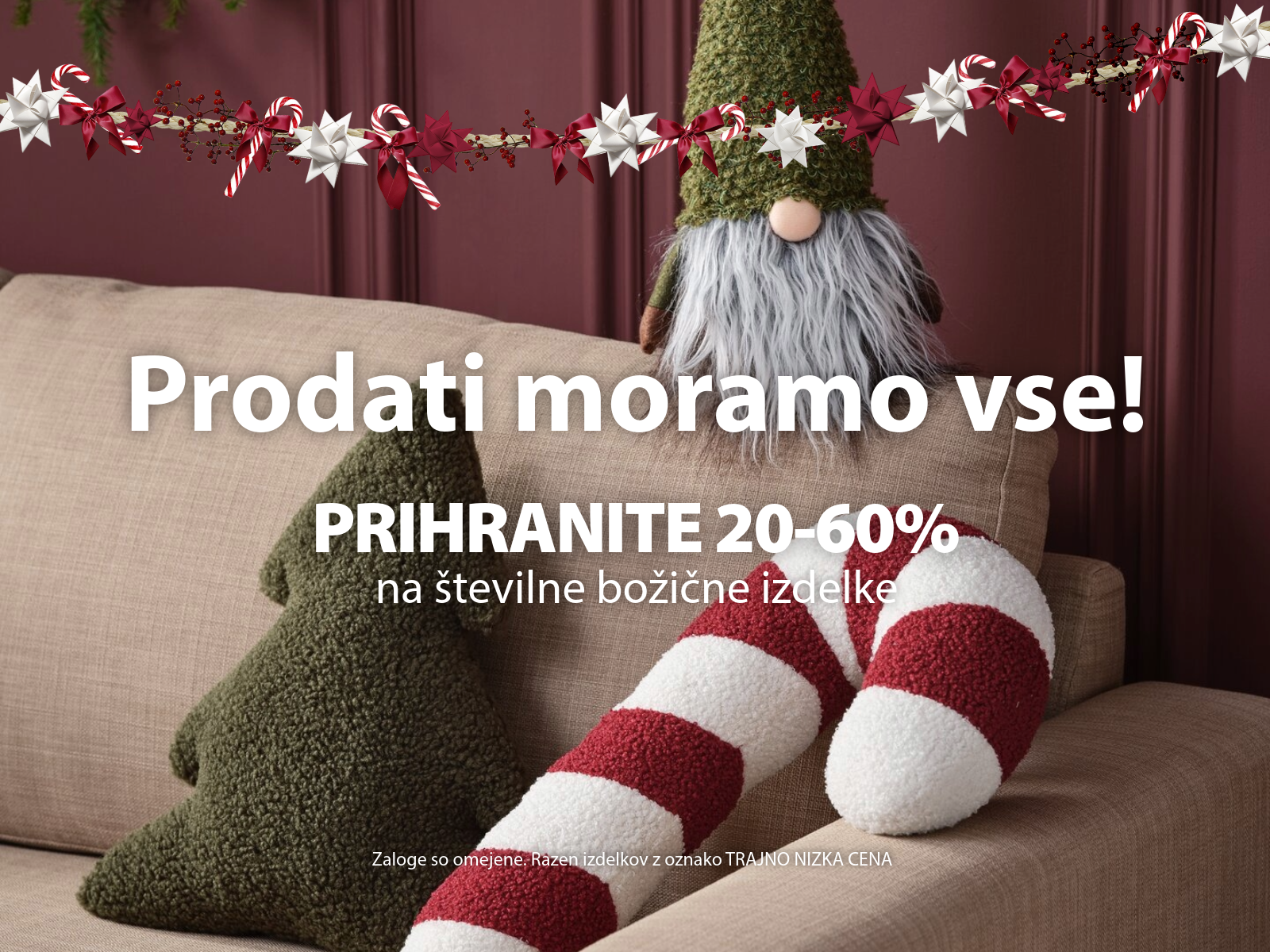 Odprodaja božičnih izdelkov