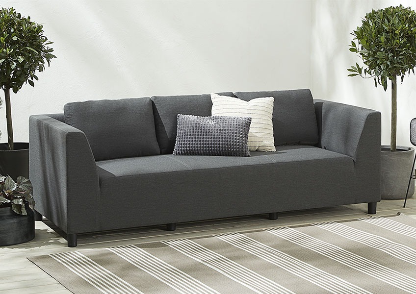 Vrtni lounge trosed ODDE v temno sivi barvi Vrtni lounge trosed v temno sivi barvi